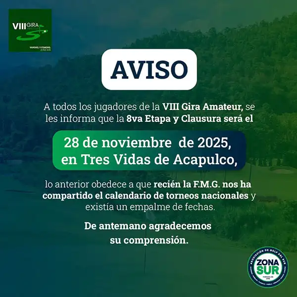 VIII Gira Amateur de Adultos Aviso